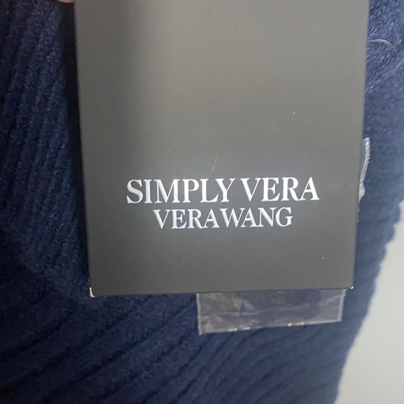 Simply Vera Vera Wang Men's Navy and Black Crewneck Sweater loose style - Picture 3 of 6